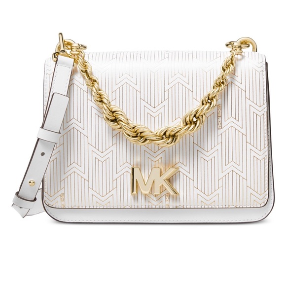 Michael Kors Mott Metallic Deco Chain Shoulder Bag - Picture 1 of 8